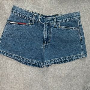 low rise tommy jean shorts